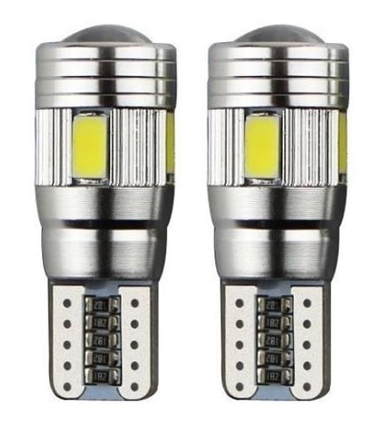 Grote foto t10 autolamp w5w 2 stuks 6 smd led daglichtwit 6000k lens canbus 12v dc auto onderdelen overige auto onderdelen