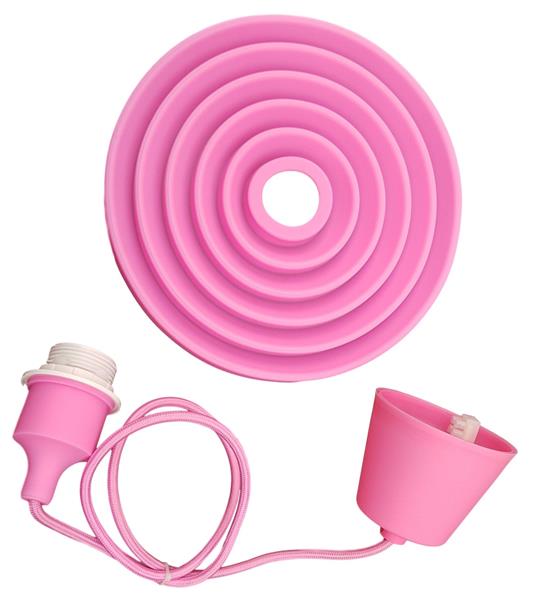 Grote foto led lamp diy vouwbare hanglamp strijkijzer snoer e27 siliconen fitting roze huis en inrichting overige