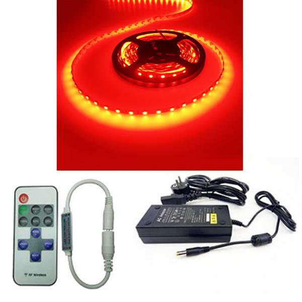 Grote foto ledstripset rood 12v dc 14 4w 60 led m incl driver en afstandsbediening 5 meter huis en inrichting overige