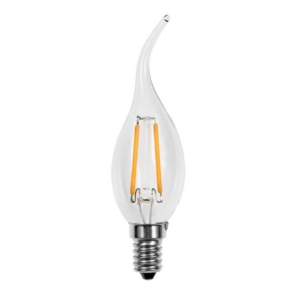 Grote foto led lamp e14 kaarslamp c35 gebogen tip 2w 20w daglichtwit filament 6500k huis en inrichting overige