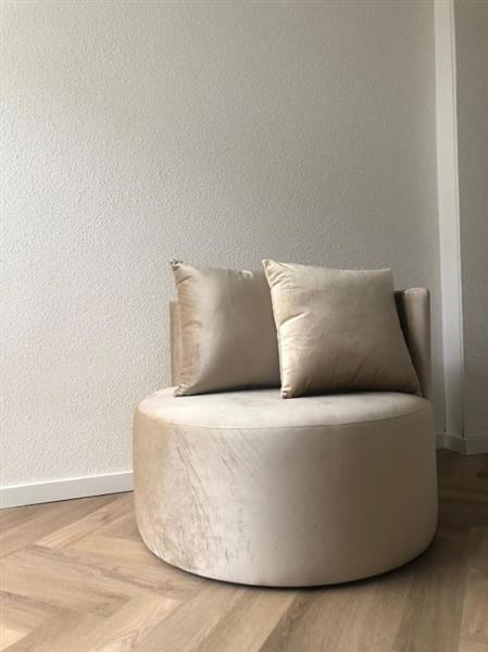 Grote foto ronde velours fauteuil 80cm huis en inrichting stoelen