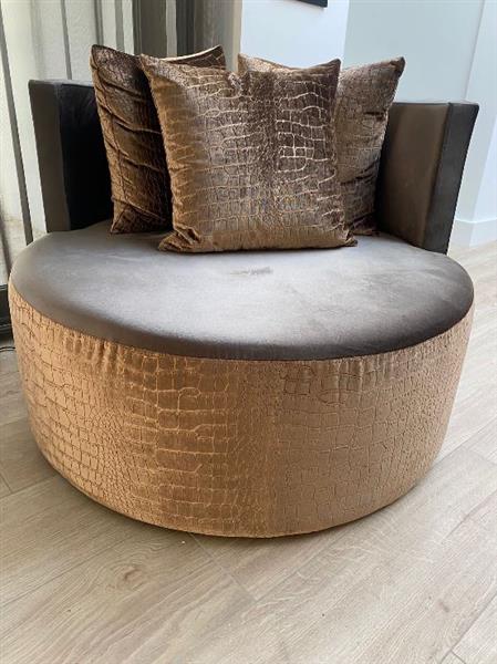 Grote foto ronde velvet fauteuil 100cm huis en inrichting stoelen