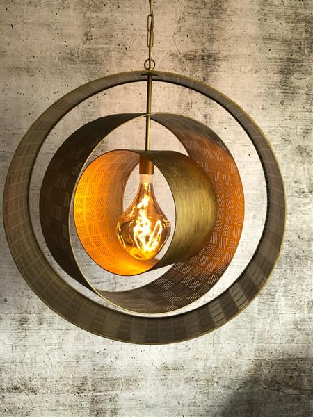 Grote foto ronde lamp industrial dark huis en inrichting woningdecoratie