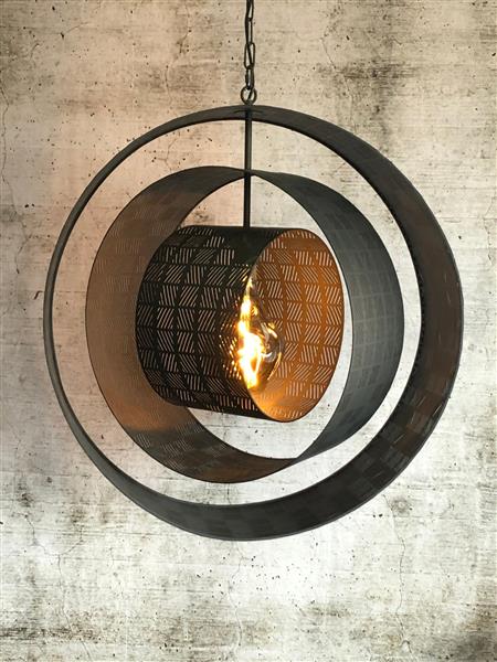 Grote foto ronde lamp industrial dark huis en inrichting woningdecoratie