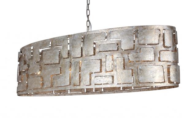 Grote foto metalen hanglamp ovaal zilver huis en inrichting woningdecoratie