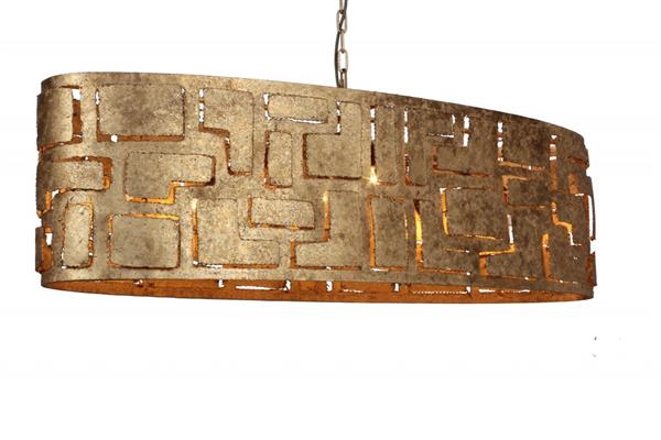 Grote foto metalen hanglamp ovaal zilver huis en inrichting woningdecoratie