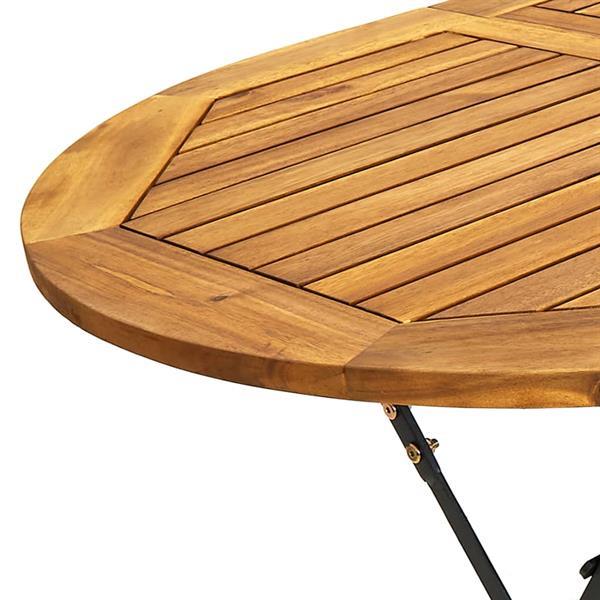 Grote foto vidaxl table de jardin 160x85x74 cm bois d acacia massif ova tuin en terras tuinmeubelen