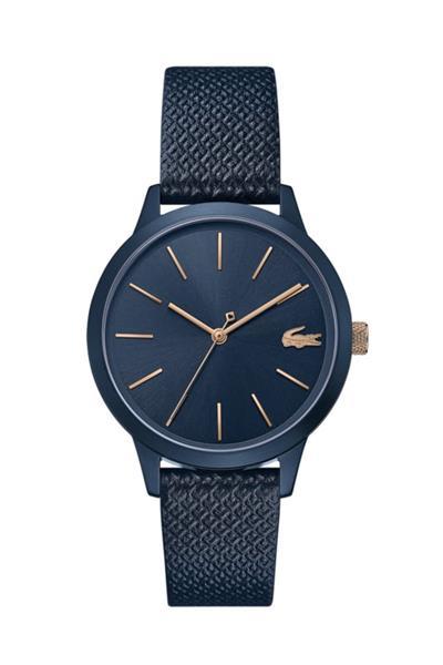 Grote foto lacoste donkerblauw 12.12 dames horloge met zwart leder kleding dames horloges