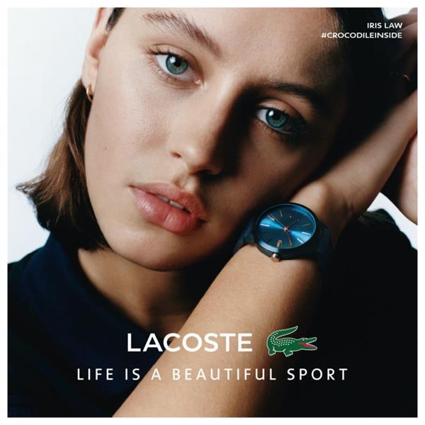 Grote foto lacoste donkerblauw 12.12 dames horloge met zwart leder kleding dames horloges