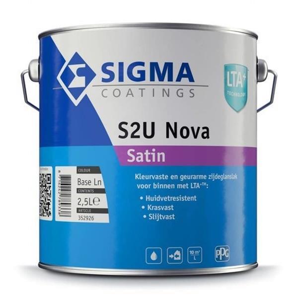 Grote foto sigma s2u nova satin contour aqua pu 2 5l ral 9016 verk doe het zelf en verbouw verven en sierpleisters