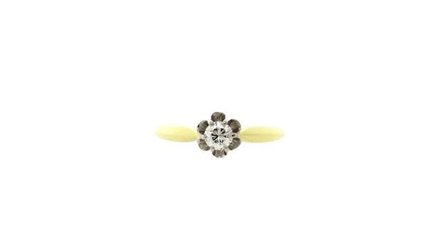 Grote foto gouden solitair ring met diamant 14 krt kleding dames sieraden