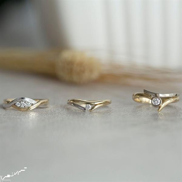 Grote foto gouden slagring met diamant 14 krt kleding dames sieraden