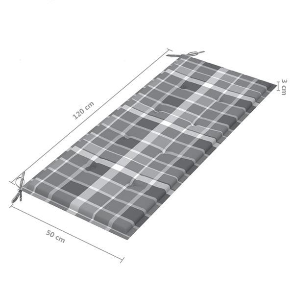 Grote foto vidaxl banc de jardin avec coussin 120 cm bois d acacia mass tuin en terras tuinmeubelen