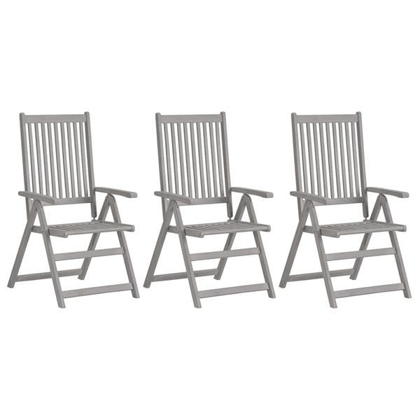 Grote foto vidaxl chaises inclinables de jardin 3 pcs avec coussins boi tuin en terras tuinmeubelen