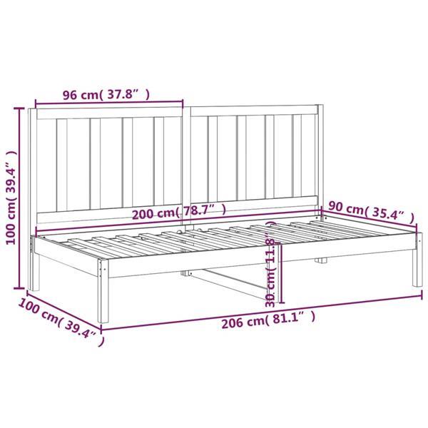 Grote foto vidaxl lit de jour 90x200 cm bois de pin massif huis en inrichting bedden