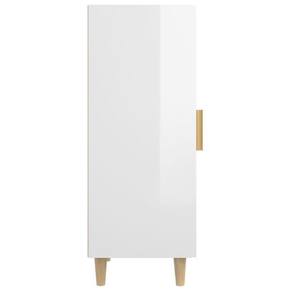 Grote foto vidaxl buffet blanc brillant 34 5x34x90 cm bois d ing nierie huis en inrichting overige