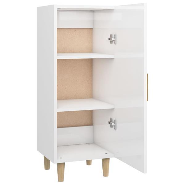 Grote foto vidaxl buffet blanc brillant 34 5x34x90 cm bois d ing nierie huis en inrichting overige