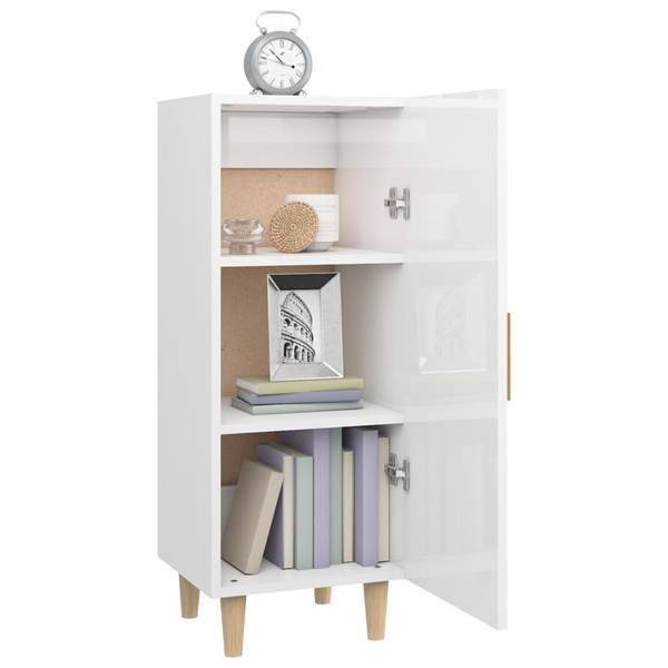 Grote foto vidaxl buffet blanc brillant 34 5x34x90 cm bois d ing nierie huis en inrichting overige