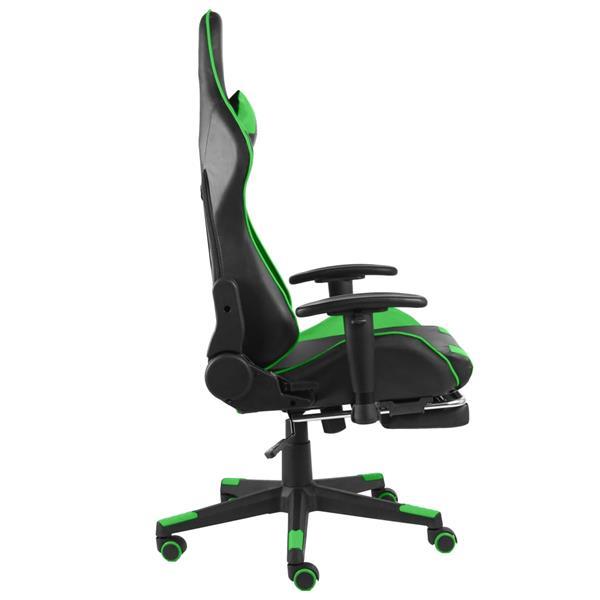 Grote foto vidaxl chaise de jeu pivotante avec repose pied vert pvc huis en inrichting stoelen