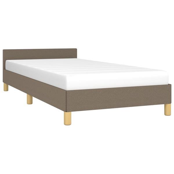 Grote foto vidaxl bedframe met hoofdeinde stof taupe 90x190 cm huis en inrichting bedden