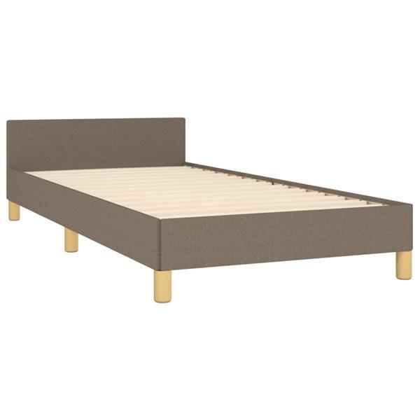 Grote foto vidaxl bedframe met hoofdeinde stof taupe 90x190 cm huis en inrichting bedden