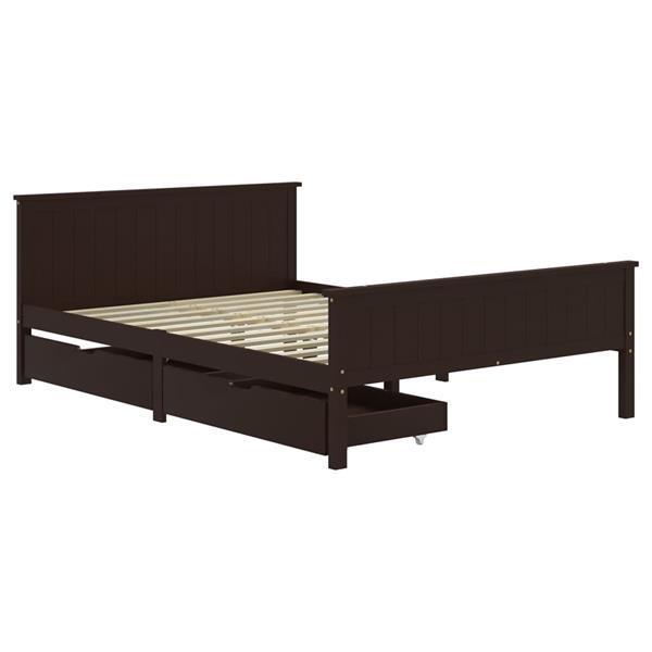 Grote foto vidaxl bedframe met 2 lades 160x200 cm massief grenenhout do huis en inrichting bedden