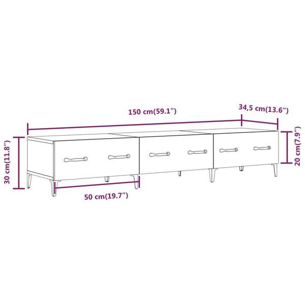 Grote foto vidaxl tv meubel 150x34 5x30 cm bewerkt hout gerookt eikenkl huis en inrichting overige