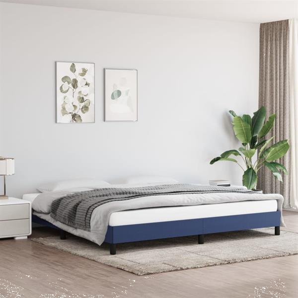 Grote foto vidaxl bedframe stof blauw 200x200 cm huis en inrichting bedden