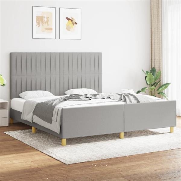 Grote foto vidaxl bedframe met hoofdeinde stof lichtgrijs 180x200 cm huis en inrichting bedden