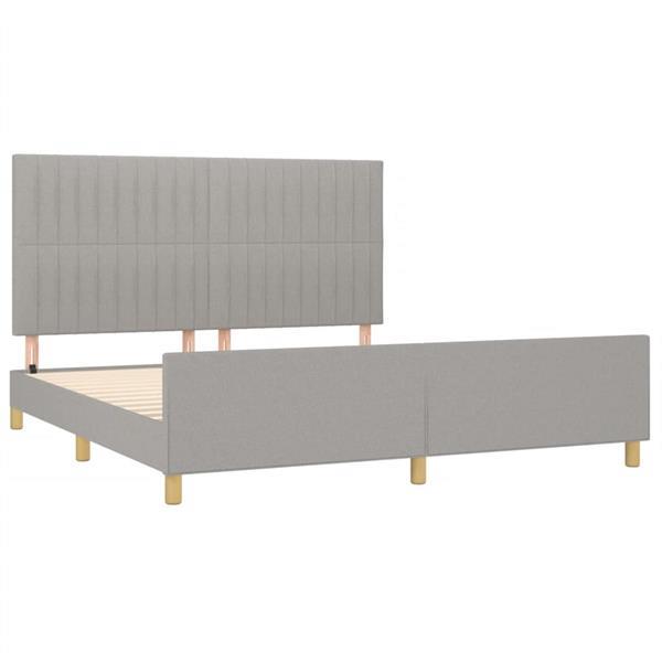 Grote foto vidaxl bedframe met hoofdeinde stof lichtgrijs 180x200 cm huis en inrichting bedden