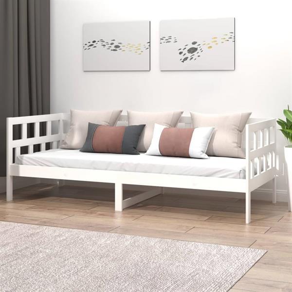 Grote foto vidaxl lit de jour blanc bois de pin massif 80x200 cm huis en inrichting bedden