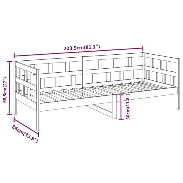 Grote foto vidaxl lit de jour blanc bois de pin massif 80x200 cm huis en inrichting bedden