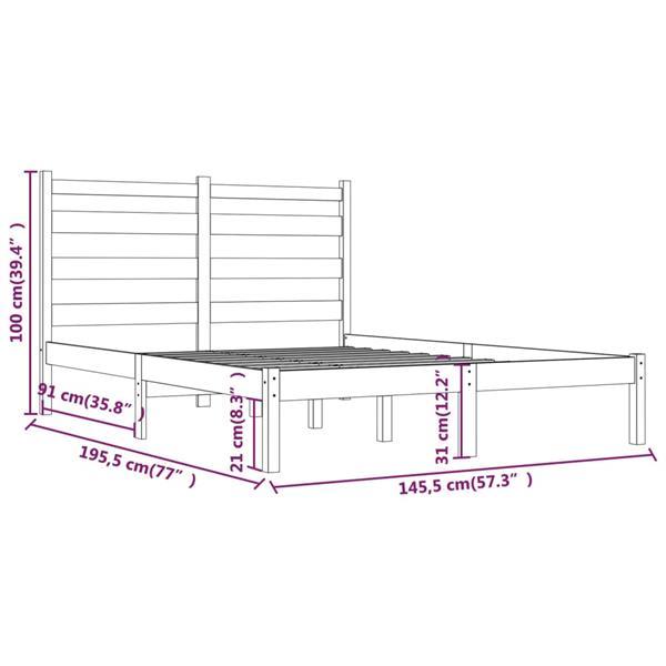 Grote foto vidaxl cadre de lit bois de pin massif 140x190 cm huis en inrichting bedden