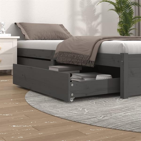 Grote foto vidaxl tiroirs de lit 2 pcs gris bois de pin massif huis en inrichting bedden