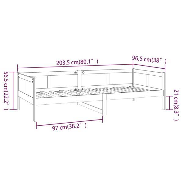 Grote foto vidaxl lit de jour bois massif de pin 90x200 cm huis en inrichting bedden