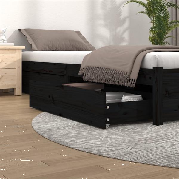 Grote foto vidaxl tiroirs de lit 4 pcs noir bois de pin massif huis en inrichting bedden