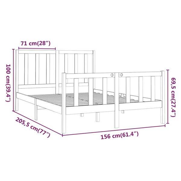 Grote foto vidaxl cadre de lit bois de pin massif 150x200 cm tr s grand huis en inrichting bedden