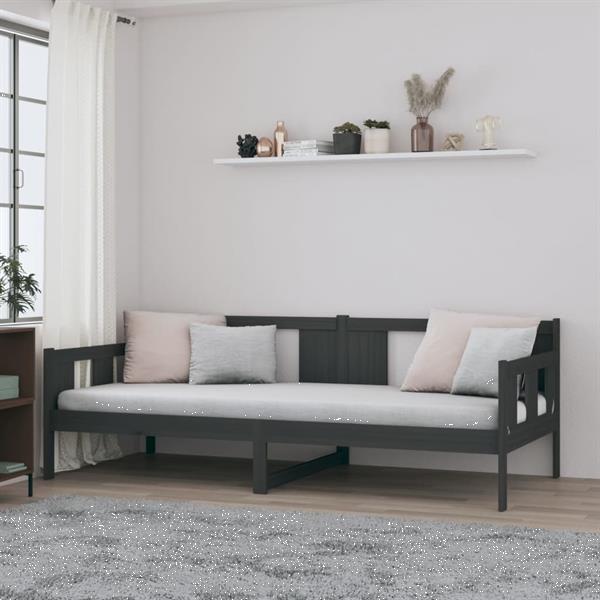 Grote foto vidaxl lit de jour gris bois massif de pin 90x190 cm huis en inrichting bedden