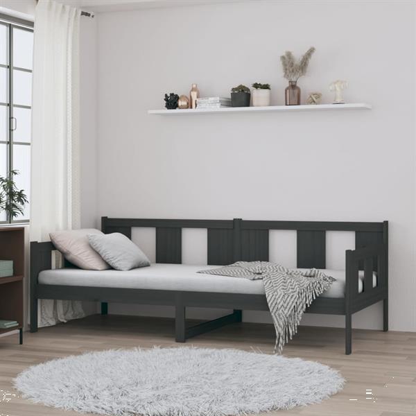 Grote foto vidaxl lit de jour gris bois massif de pin 90x190 cm huis en inrichting bedden