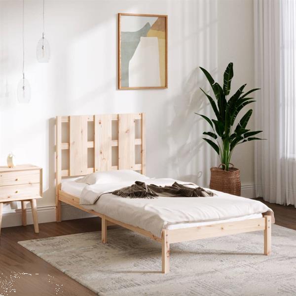 Grote foto vidaxl cadre de lit bois massif 90x190 cm simple huis en inrichting bedden