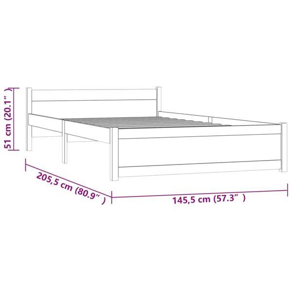 Grote foto vidaxl cadre de lit blanc bois massif 140x200 cm huis en inrichting bedden