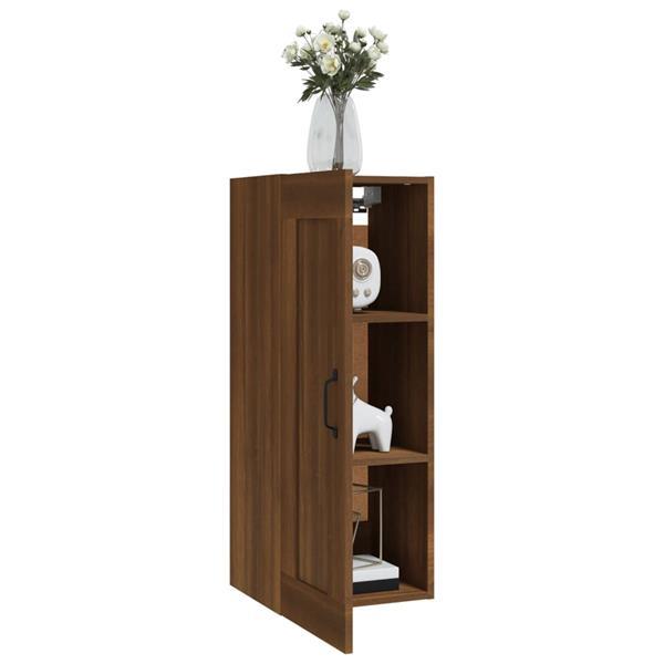 Grote foto vidaxl armoire suspendue ch ne marron 35x34x90 cm bois d ing huis en inrichting overige