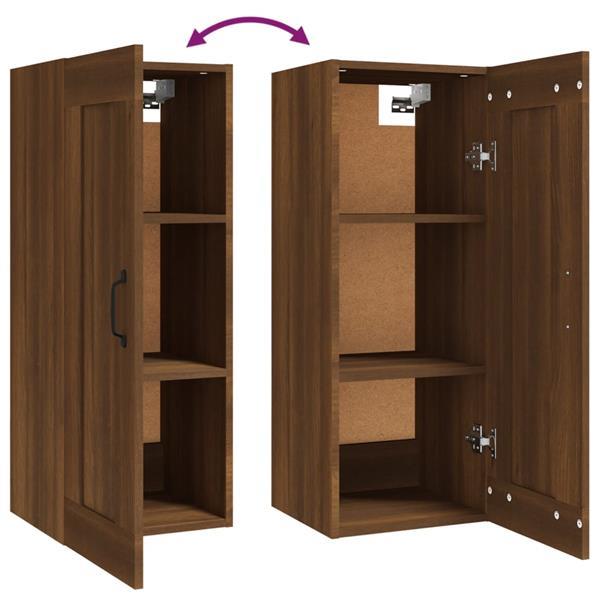 Grote foto vidaxl armoire suspendue ch ne marron 35x34x90 cm bois d ing huis en inrichting overige