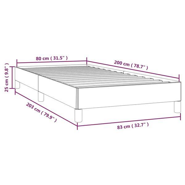 Grote foto vidaxl cadre de lit cr me 80 x 200 cm tissu huis en inrichting bedden