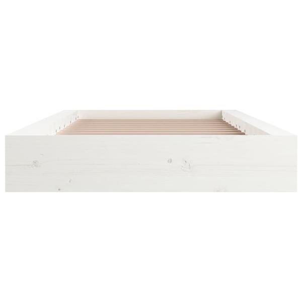 Grote foto vidaxl cadre de lit blanc 140x190 cm bois massif huis en inrichting bedden