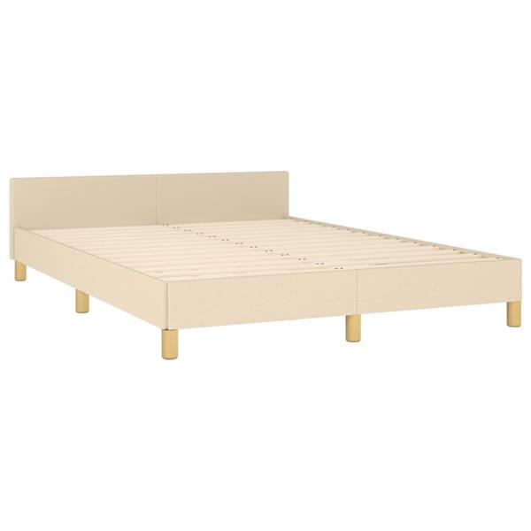 Grote foto vidaxl bedframe met hoofdeinde stof cr mekleurig 140x200 cm huis en inrichting bedden