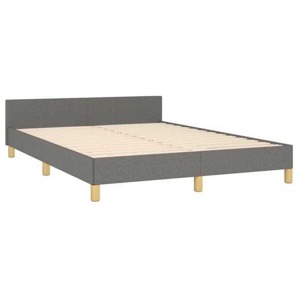 Grote foto vidaxl bedframe met hoofdeinde stof donkergrijs 140x190 cm huis en inrichting bedden