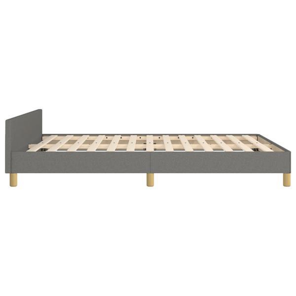 Grote foto vidaxl bedframe met hoofdeinde stof donkergrijs 140x190 cm huis en inrichting bedden