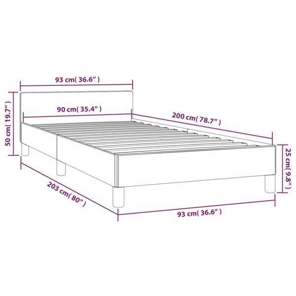 Grote foto vidaxl bedframe met hoofdeinde fluweel roze 90x200 cm huis en inrichting bedden