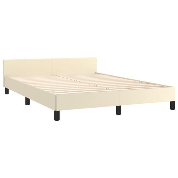 Grote foto vidaxl bedframe met hoofdbord kunstleer cr mekleurig 140x200 huis en inrichting bedden